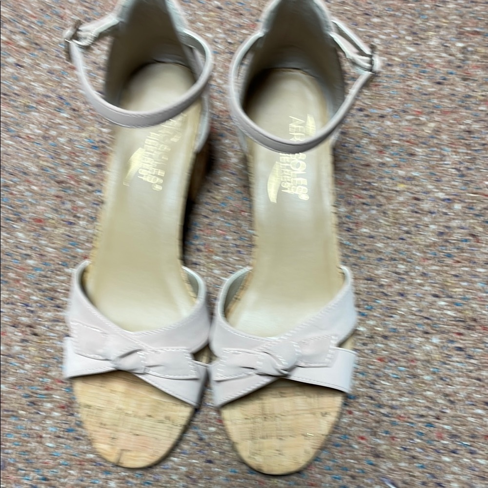 Light Pink Ankle Strap Sandals with Bow